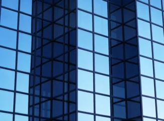 Wall feature a shiny London office buildings - stock photo